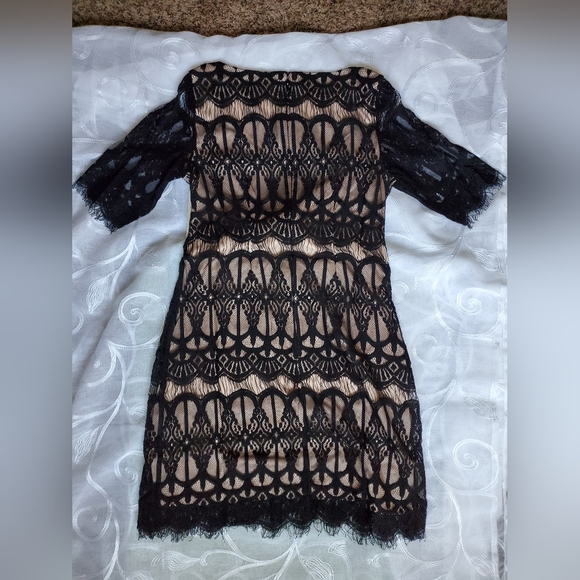 ELIZA J Black & Nude Lace Dress.  SZ. 8.  Stunning. Lined - Picture 8 of 14
